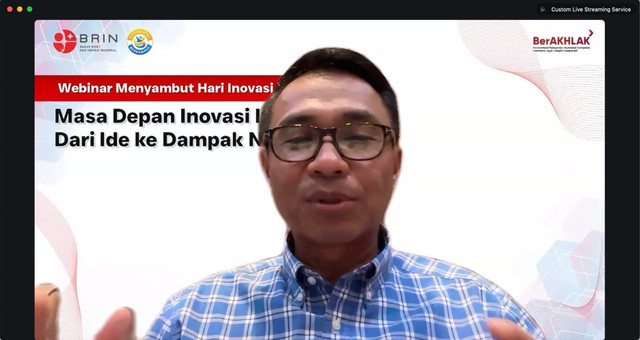 Direktur IT Digital Telkom Indonesia Faizal Rochmad Djoemadi saat memberikan paparan pada acara webinar nasional “Masa Depan Inovasi Indonesia: Dari Ide ke Dampak Nyata”. Foto: dok. Telkom