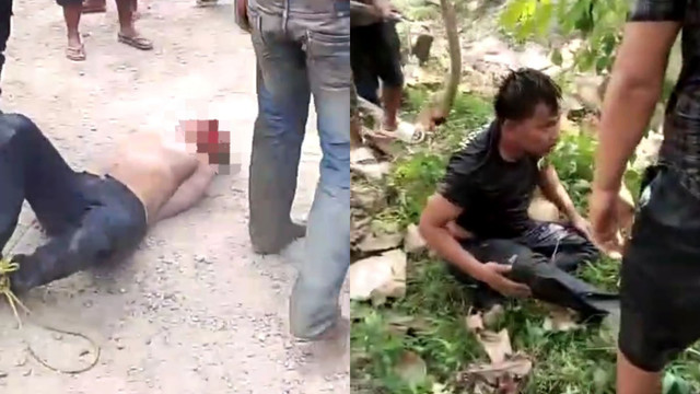 Dua pencuri yang diamuk massa. | Foto: Dok Istimewa