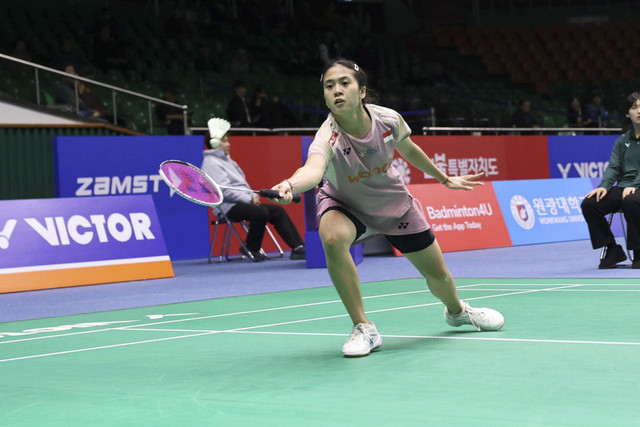 Ni Kadek Dhinda Amartya Pratiwi saat bermain di Korea Masters 2025. Foto: Dok. PBSI