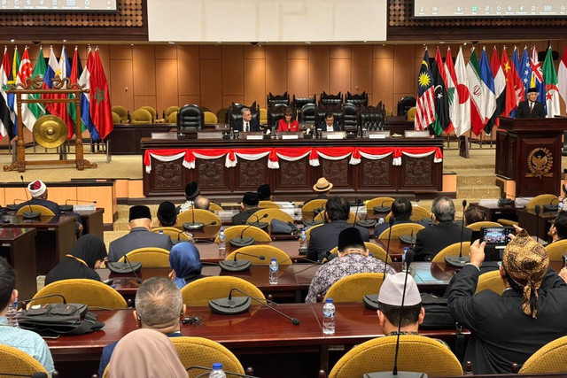 Suasana Forum Perdamaian Dunia ke-9 di Kompleks Parlemen, Senayan, Jakarta, Senin (10/11/2025). Foto: Abid Raihan/kumparan