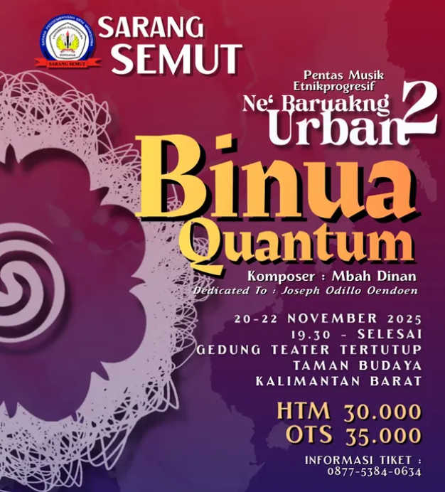 Pentas seni musik Ne’ Baruakng Urban #2 bertajuk 'Binua Quantum' oleh UKM Sarang Semut. Foto: Dok. Instagram @ukmsarangsemut