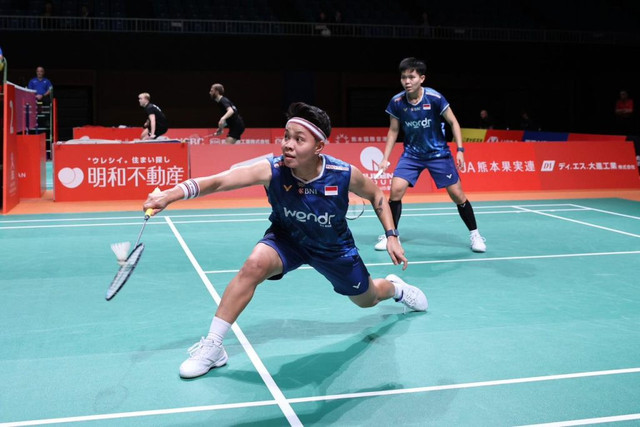 Apriyani Rahayu/Siti Fadia di Kumamoto Masters 2025. Foto: PBSI