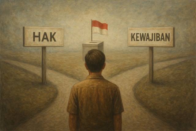 Ilustrasi Memilih : Antara Hak atau Kewajiban/dibuat dengan Open AI