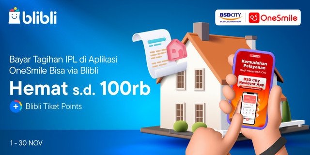 OneSmile, aplikasi komunitas untuk penghuni BSD City, kini terintegrasi dengan Blibli, bisa untuk pembayaran IPL dan berbagai kebutuhan rutin. Foto: Blibli