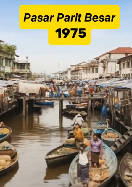 Suasana Pasar Parit Besar di Pontianak pada era 70-an versi AI. Foto: Dok. Instagram @pontianakistimewa