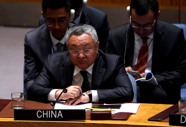 Wakil Tetap China untuk PBB Fu Cong. Foto: John Lamparski / AFP