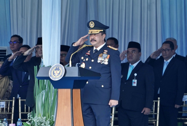 Menteri Imigrasi dan Pemasyarakatan (Imipas_ Indonesia Agus Andrianto dalam puncak peringatan Hari Bakti Kemenimipas ke-1 tahun 2025 di Lembaga Pemasyarakatan Narkotika Kelas IIA Jakarta, Rabu (19/11/2025). Foto: Dok. Kemenimipas