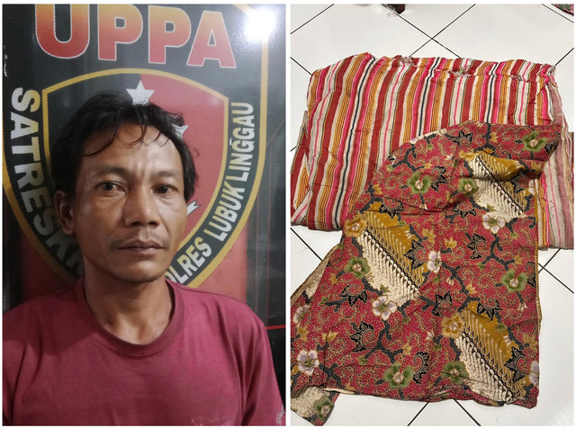 Suami bernama Selamat Hariadi di Lubuklinggau saat ditangkap polisi. (ist)