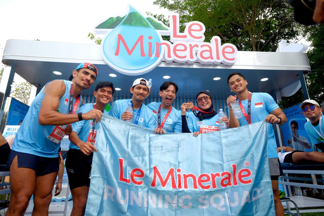 Le Minerale kembali jadi official mineral water di ajang berlabel Elite Label World Athletics, Borobudur Marathon 2025. Hadirkan puluhan water station di sepanjang jalur lari. Foto: Le Minerale