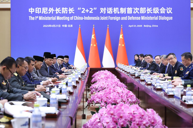 Dialog 2+2 China-Indonesia (21/4/2025) (Sumber: Kementerian Pertahanan Republik Indonesia, 2025)