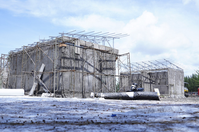 Progres pembangunan Kampung Nelayan Merah Putih (KNMP) di Desa Poncosari, Srandakan, Bantul, Daerah Istimewa Yogyakarta (DIY).  Foto: Dok. Istimewa