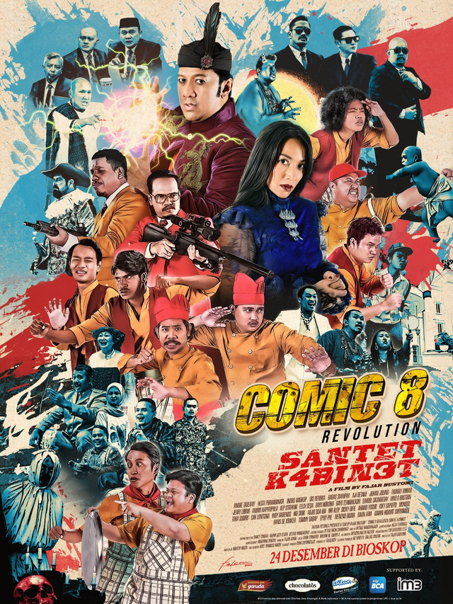 Poster dan trailer film terbaru Comic 8 Revolution: Santet K4bin3t produksi Falcon Pictures resmi dirilis.
 Foto: Falcon Pictures
