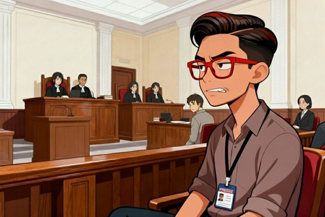 Liputan pertama di pengadilan, Fitrah menangkap basah seorang pengacara mengarahkan terdakwa memberikan kesaksian palsu. (Ilustrasi)