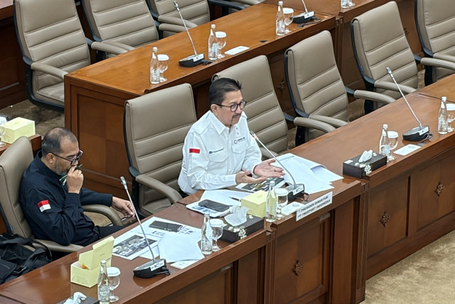 Presiden Direktur PTFI Tony Wenas dalam RDP bersama Komisi VI DPR, Jakarta Selatan, Senin (24/11/2025). Foto: Najma Ramadhanya/kumparan