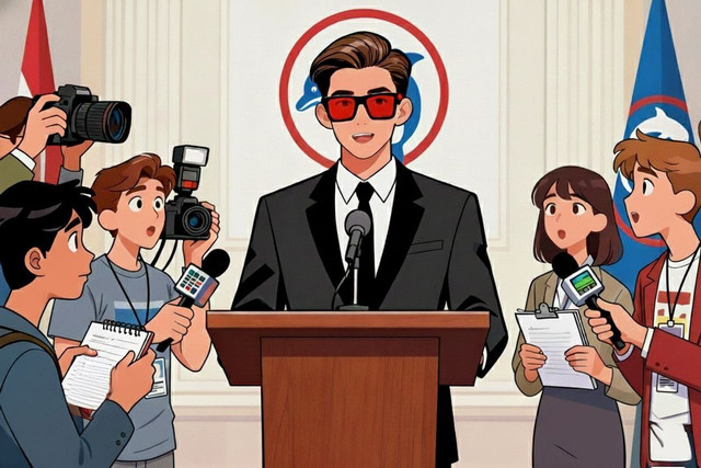 Fitrah berbicara dihadapan sejumlah wartawan muda sebagai juru bicara partai politik. (Ilustrasi)