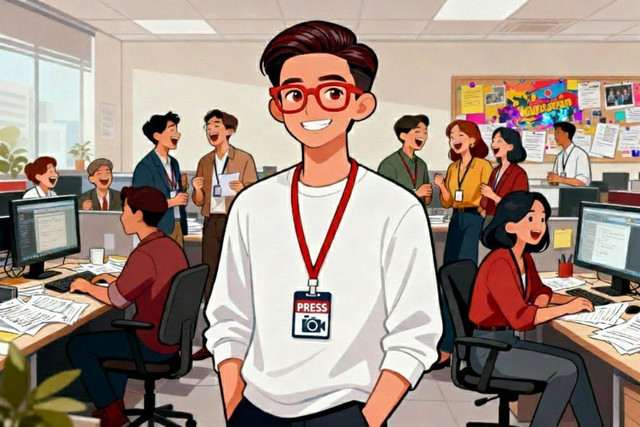 Fitrah kembali ke kantor redaksi Kabar Kilat. (Ilustrasi)