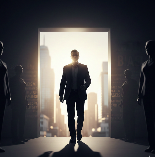 Ilustasi Pindah Kerja di Usia Matang - AI Generated