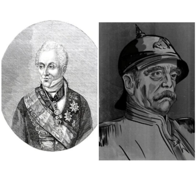 Ilustrasi Klemens von Metternich dan Otto von Bismarck, dua negarawan paling beperngaruh di Eropa Abad ke-19. Keduanya berperan penting dalam mencipatanan keseimbangan kekuatan (balance of power) di Eropa. Sumber gambar: Shutterstock.