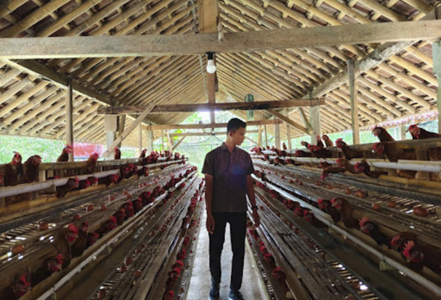 Idham Purnomo Hadi (30) warga yang bekerja di peternakan BUMKal Kalurahan Margomulyo, Kapanewon Seyegan, Kabupaten Sleman. Foto: Arfiansyah Panji Purnandaru/kumparan