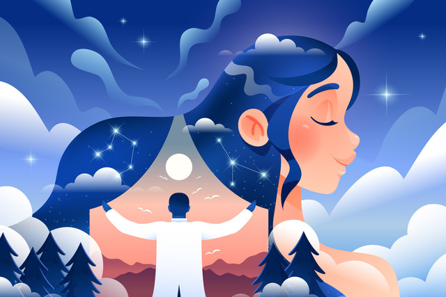 Ilustrasi lucid dream (sumber: pikisuperstar on Freepik)