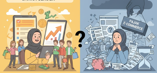 Ilustrasi Pajak E-commerce - AI generated