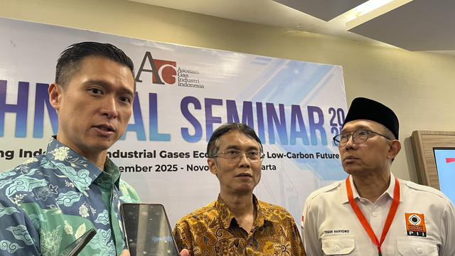 Konferensi pers Asosiasi Gas Industri Indonesia (AGII) Technical Seminar 2025, Jumat (28/11/2025). Foto: Fariza Rizky Ananda/kumparan