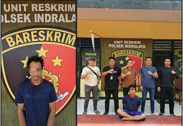 Tersangka yang menuduh dan memukul lansia di Ogan Ilir pencuri ayam. Foto : Polsek Indaralaya