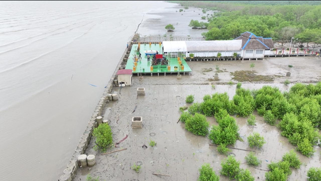 Area yang disegel oleh Dirjen PSDKP KKP terkait reklamasi tak berizin di Deli Serdang, Sumut. Foto: Dok KKP