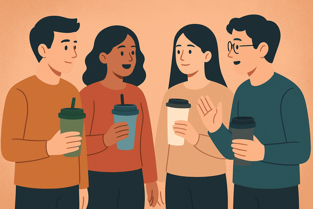 ilustrasi mendadak semua orang bicara  tumbler (sumber :pribadi)