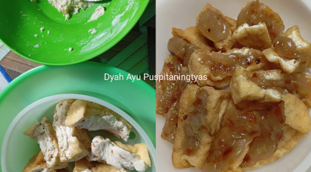 Tahu Aci dikukus menggunakan rice cooker. Foto : Dokumen Pribadi