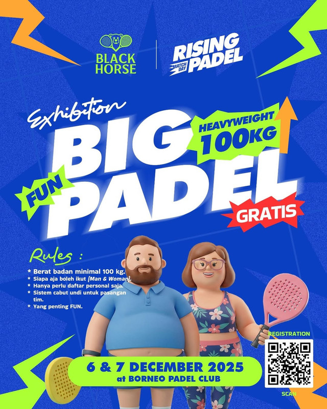 Turnamen Big Padel untuk peserta dengan berat badan minimal 100 Kg. Foto: Dok. Instagram @blackhorse.socialclub