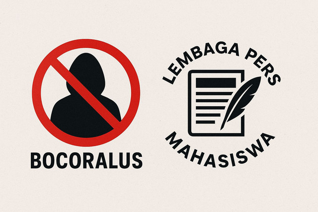 Ilustrasi penolakan akun bocor alus yang membawa narasi anonim dengan Lemabaga Pers Mahasiswa yang kredibel dan akuntabel (Foto dibuat menggunakan AI)