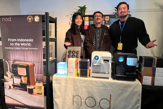 Tim NOD saat memamerkan teknologi kapsul Indonesia di Swiss Coffee Festival 2025. Foto: Dok. Istimewa