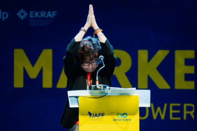 Market Director JAFF Market, Linda Gozali pada penutupan JAFF Market 2025, Senin (1/12) di Jogja Expo Center (JEC). Foto: Doc. JAFF Market