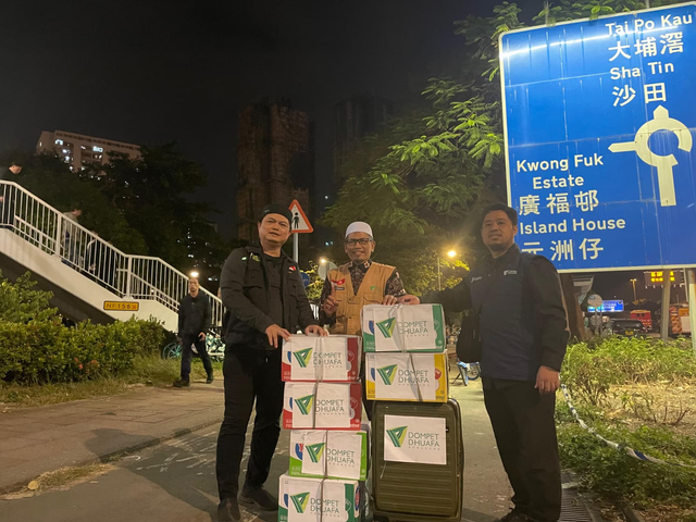 Sejumlah bantuan digulirkan Dompet Dhuafa Hongkong untuk penyintas komplek apartemen Wang Fuk Court.