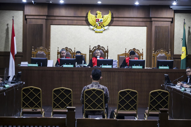 Suasana saat sidang eks Wakil Ketua Pengadilan Negara Jakarta Pusat, Muhammad Arif Nuryanta terkait putusan terdakwa korupsi crude palm oil (CPO) di Pengadilan Tindak Pidana Korupsi (Tipikor), Jakarta, Rabu (3/12/2025). Foto: Iqbal Firdaus/kumparan