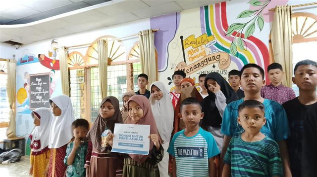 DT Peduli Sumut Salurkan Bantuan untuk Rumah Peduli Yatim dari Platform LinkAja (Sumber : DT Peduli0