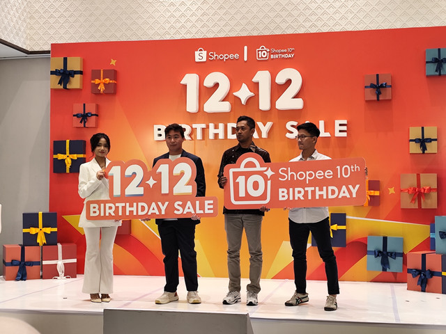 Caption: Shopee Gelar Kolaborasi Merayakan Ulang Tahun ke-10, di Jaksel, Jumat (5/12) Dok: Widya Islamiati/kumparan