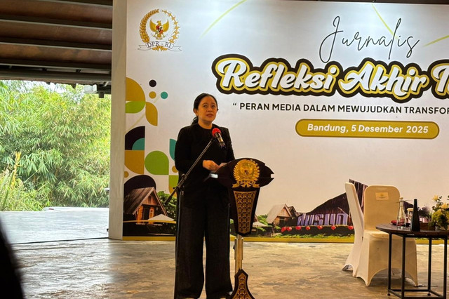 Ketua DPR RI Puan Maharani di Lembang, Bandung Barat, Jumat (5/12/2025). Foto: Abid Raihan/kumparan