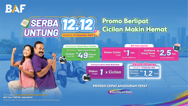 Promo Berlipat Cicilan Makin Hemat dari BAF di Serba Untung 12.12