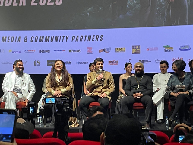 Iko Uwais saat Press Screening & Conference Film "Timur" di XXI Epicentrum, Jakarta, Kamis (4/12/2025). Foto: Salsha Okta Fairuz/kumparan