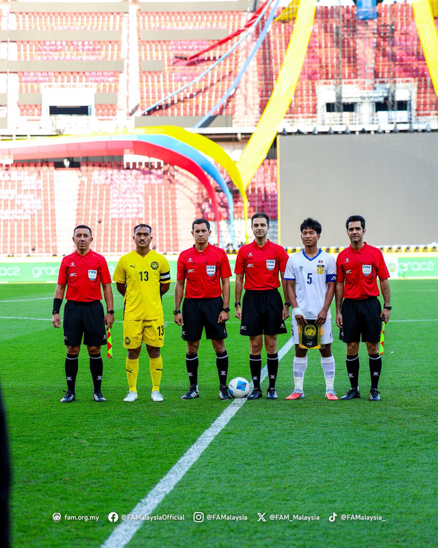 Timnas U-22 Malaysia vs Laos dalam laga lanjutan Grup B cabor sepak bola putra SEA Games 2025 di Stadion Rajamangala, Bangkok, Sabtu (6/12). Foto: FA Malaysia