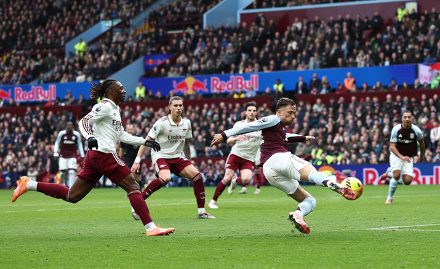 Aston Villa vs Arsenal di Liga Inggris. Foto: David Klein/REUTERS