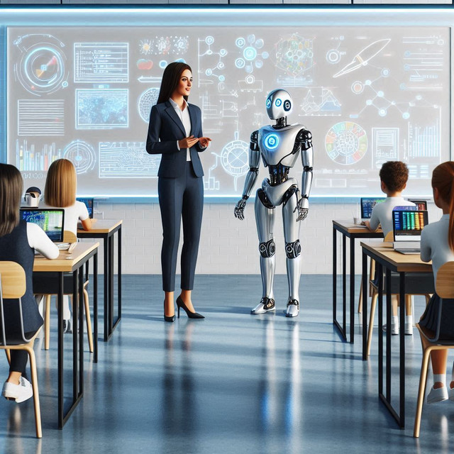 Ilustrasi Guru vs AI. Sumber : AI generative image.