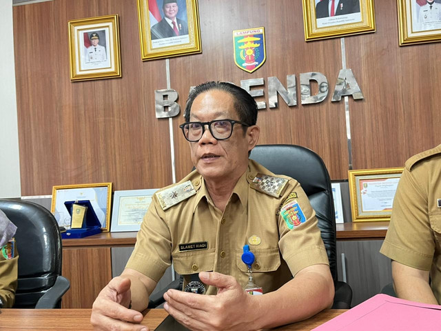 Kepala Badan Pendapatan Daerah (Bapenda) Provinsi Lampung Slamet Riadi | Foto : Eka Febriani / Lampung Geh