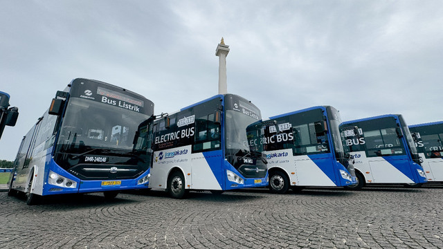 Ilustrasi bus listrik Transjakarta yang dioperasikan DAMRI. Foto: DAMRI