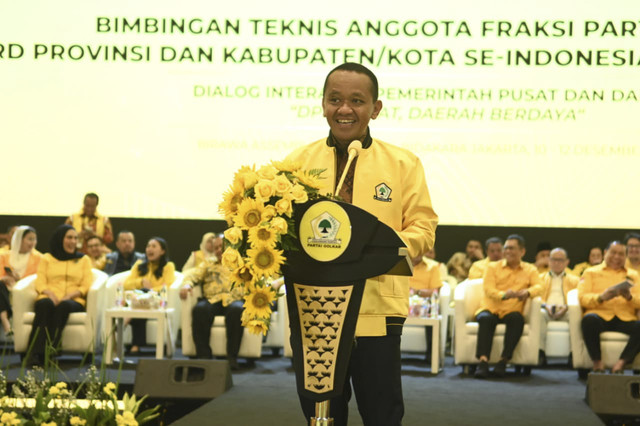 Suasana Bimtek anggota DPRD dari Golkar dipimpin Ketua Umum Golkar, Bahlil Lahadalia di Menara Bidakara, Jakarta Selatan, Rabu (10/12/2025). Foto: Dok. Golkar
