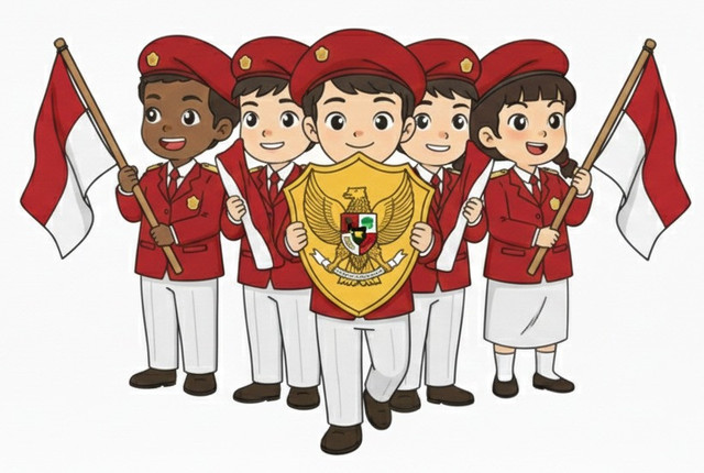 Ilustrasi siswa-siswi Sekolah Rakyat (Mika Siagian)