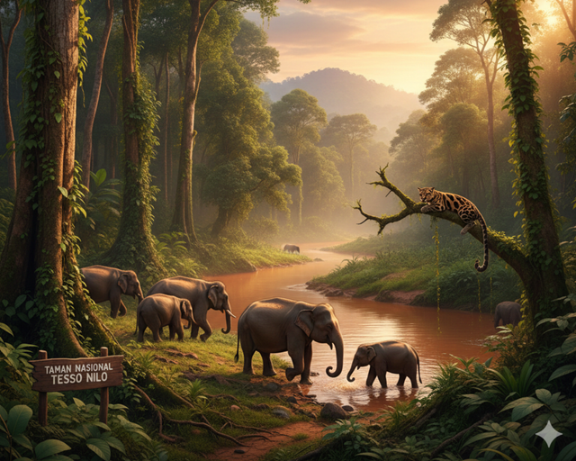 Gemini Gerated Image Illustration Taman Nasional Tesso Nilo