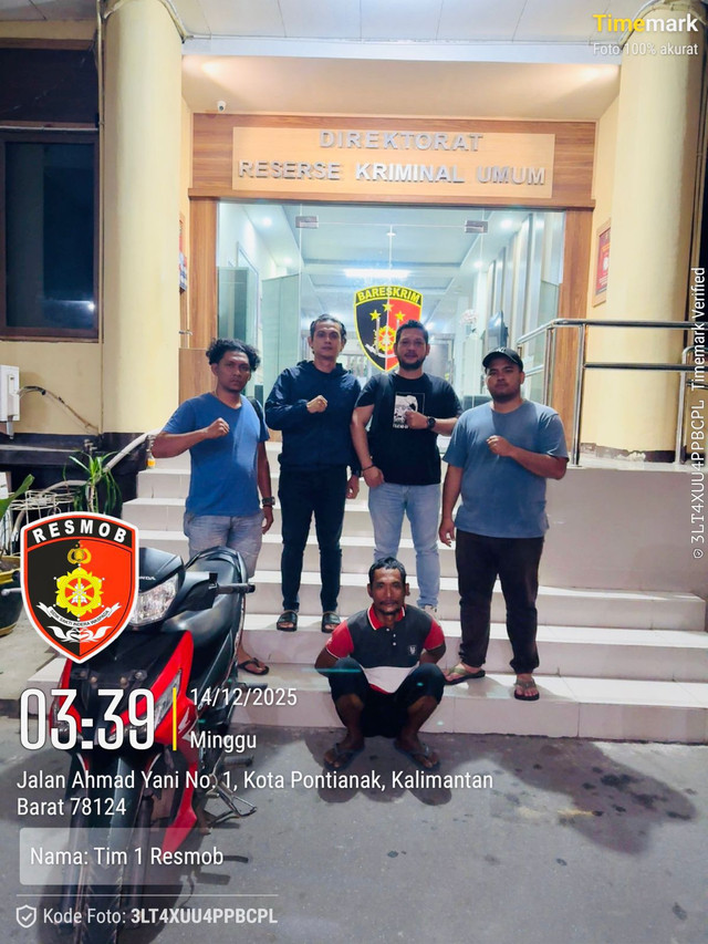 MH (45) mencuri sepeda motor di CW Space Pontianak. Foto: Dok. Istimewa